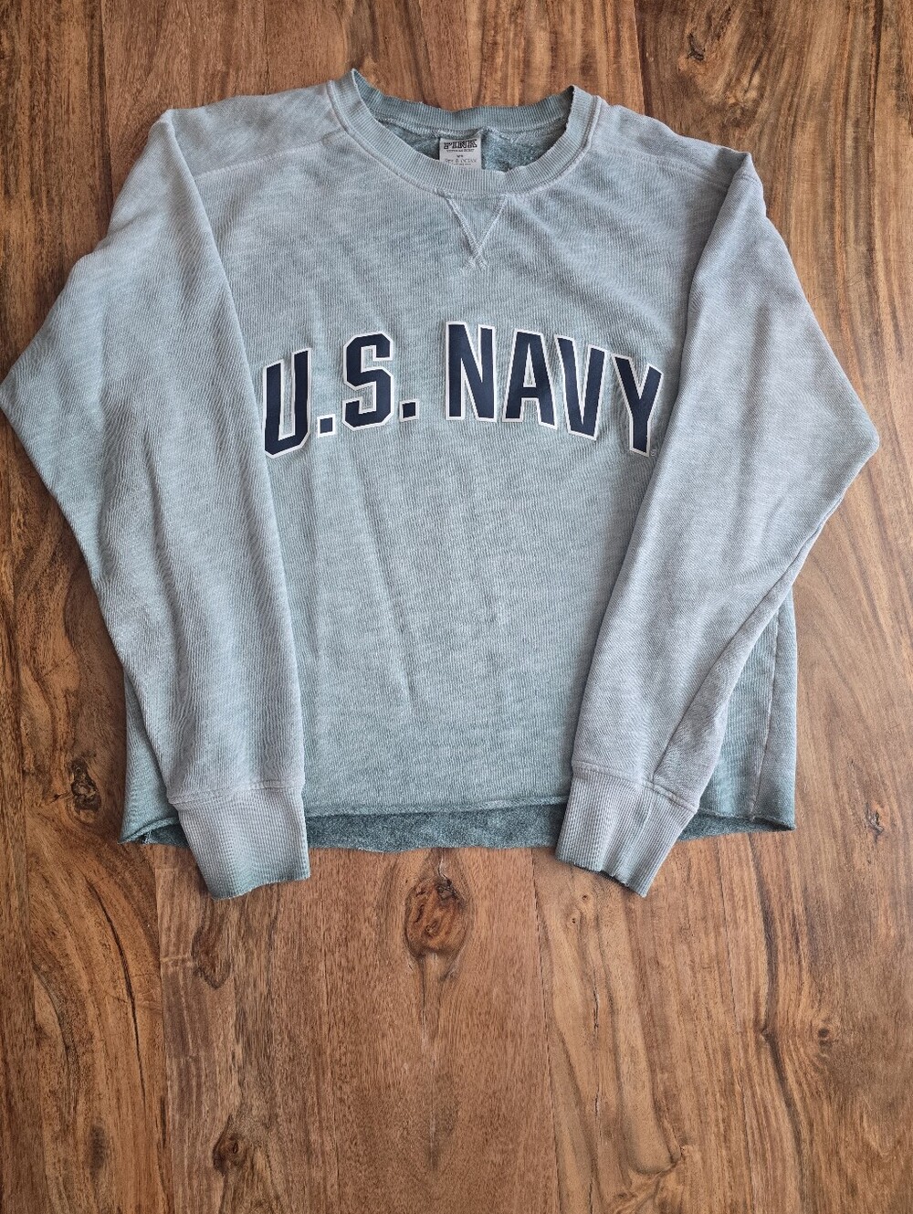 PINK Victoria's Secret U.S. Navy Light Blue Crewneck Sweatshirt Size: XS